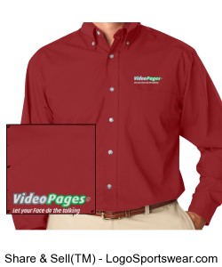 VideoPages Burgundy Long Sleeve (1) Logo - Logo on Left Chest Area. Design Zoom